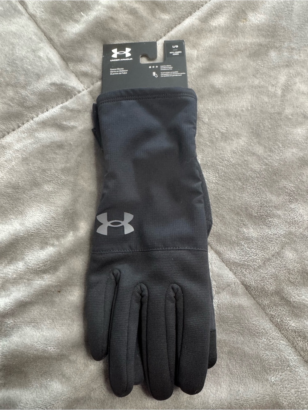 Under Armour Black Men’s Cold-Weather Gloves with Reflective Logo